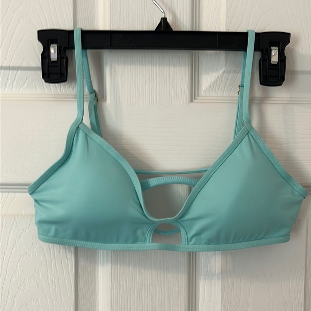 L*Space Blue Bikini Scoop Neck Swimwear